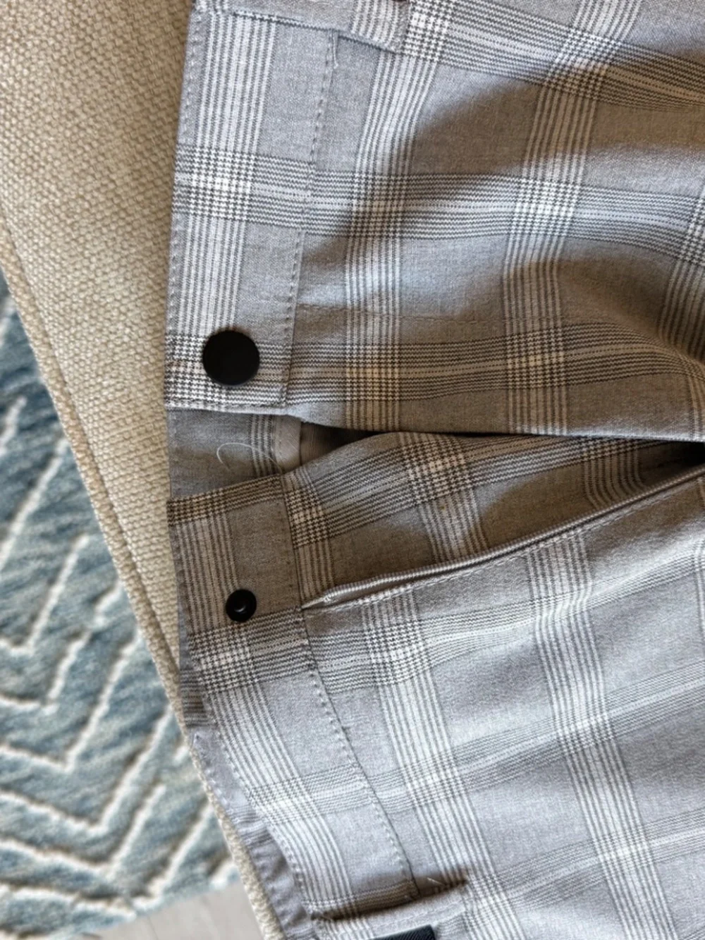 Zara Gray Plaid Medium Men's Trousers